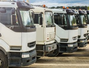 A row of lorries 