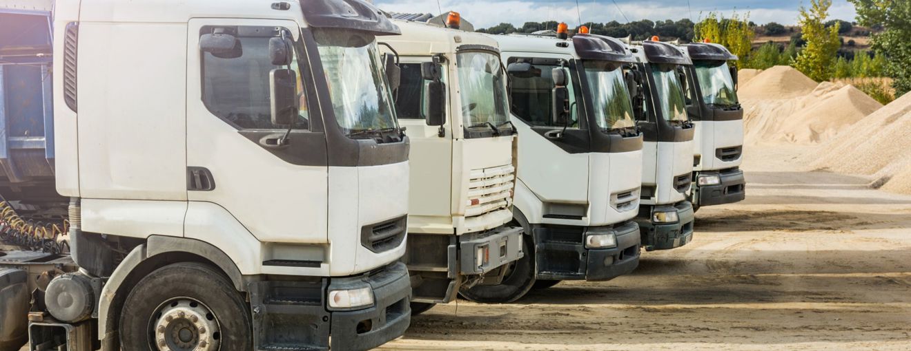 A row of lorries 